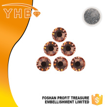 YHB 2016 new design popular clear Apricot AB colored silver bottom stones for jewelry