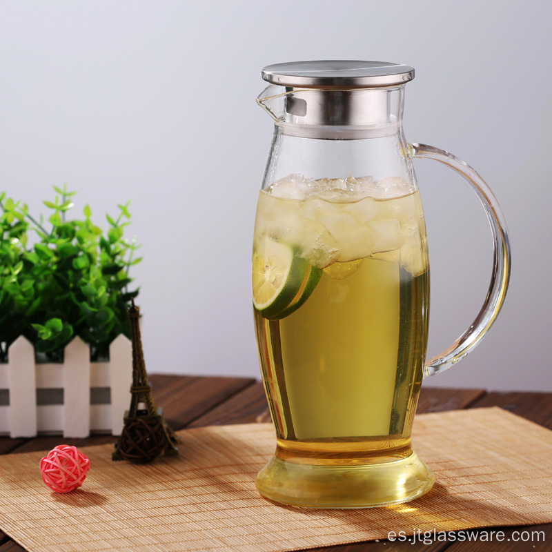 Jarra de vidrio con pico para jugo y té helado