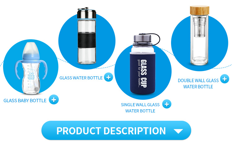 Wholesale Borosilicate Glass Drinking Water Bottle with Design