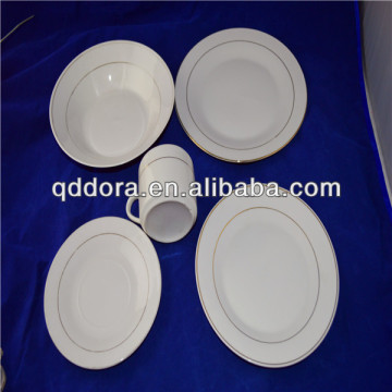 gold rim porcelain dinner set