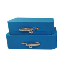 Suitcase gift cosmetic box with metal handle