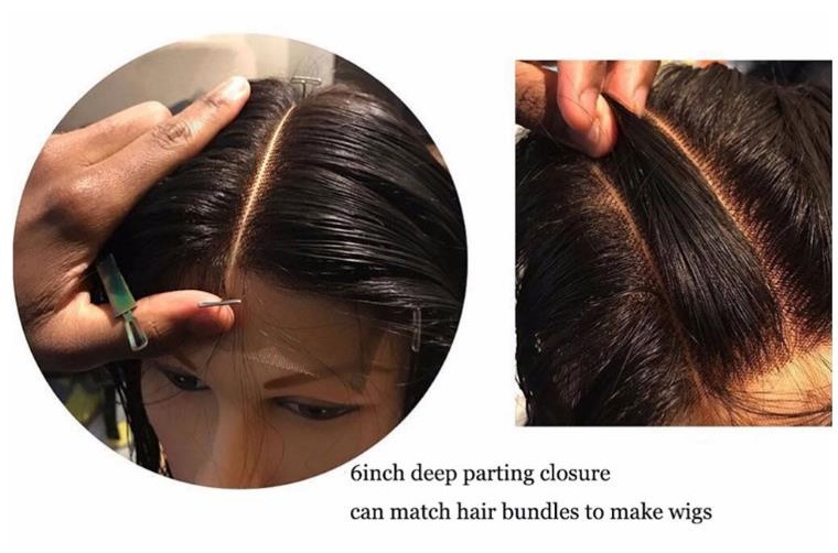 Kim K Kardashian Body Wave Closure 2x6 4x413x4Lace Closure Deep  Middle Part 100% Human Hair Natural Color Remy Closure 6-18inch