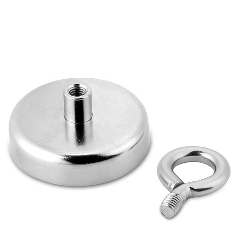 Neodymium pot magnetic hooks with Eyebolt