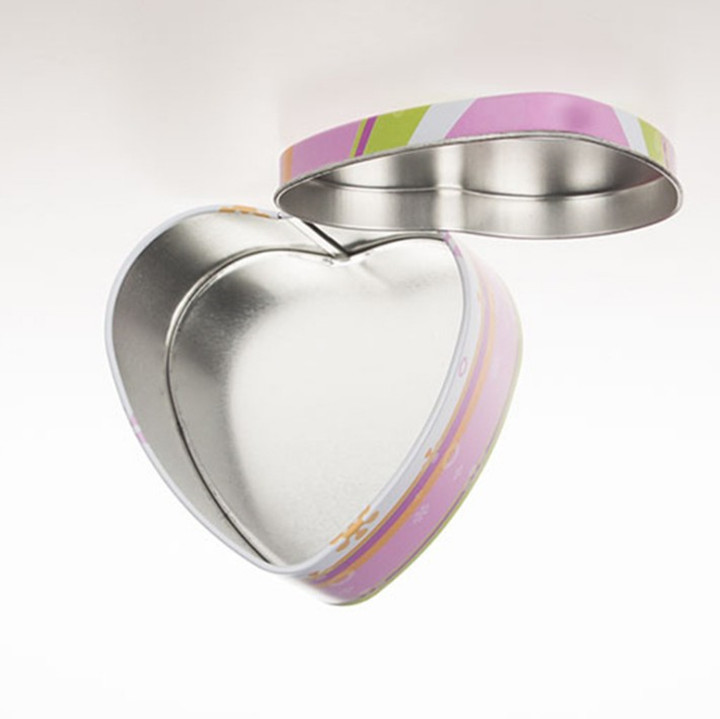 Heart shaped tin can candy can