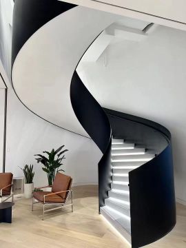Steel staircase commercial office space