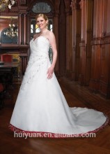 plus size scoop neck long train sleeveless red wedding dresses