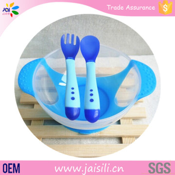 Baby Sucker Feeding Bowl&Sensitive Spoon Infant Slip-resistant Tableware Sets