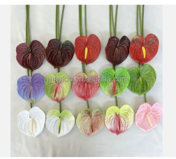 Maylos Bulk Artificial Anthurium Flowers for Home and Wedding Decor