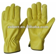 yellow cow grain leather glove leather work glove driving glove driver glove