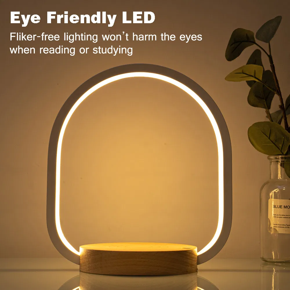 Modern LED Bedside Lamp with Wireless Charging Station