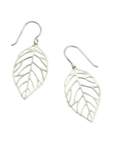 Clearance silver plated drop earrings leaf drop earrings
