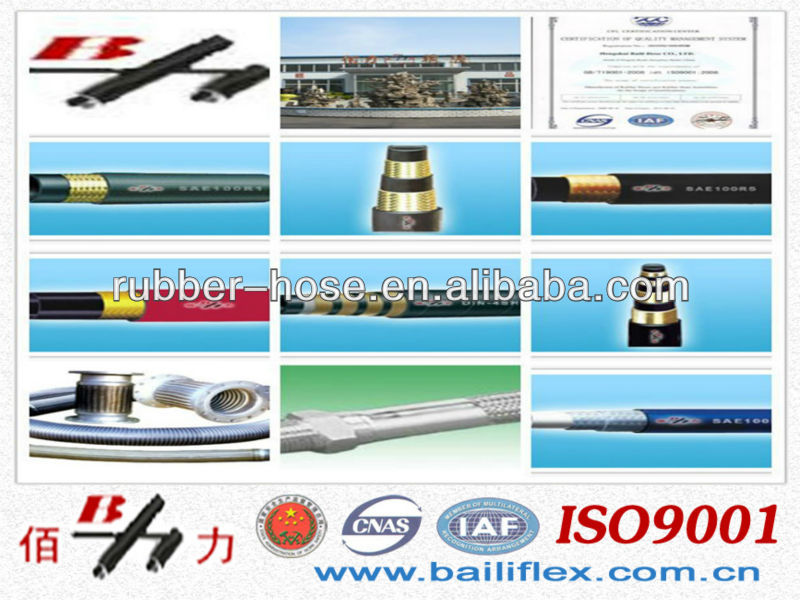 Oil resistant rubber hydraulic hose oil sae 30, sae 10 hydraulic oil, sae j1508 hose clamps