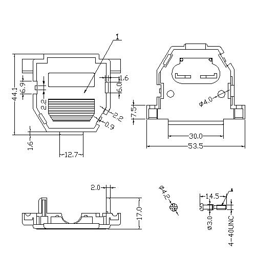 DBP02-25XX20 4 D-SUB Lock type hoods 25pin Short screw 