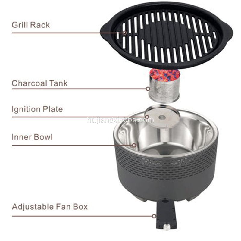 Smokeless Tabletop Portable Charbon Grill