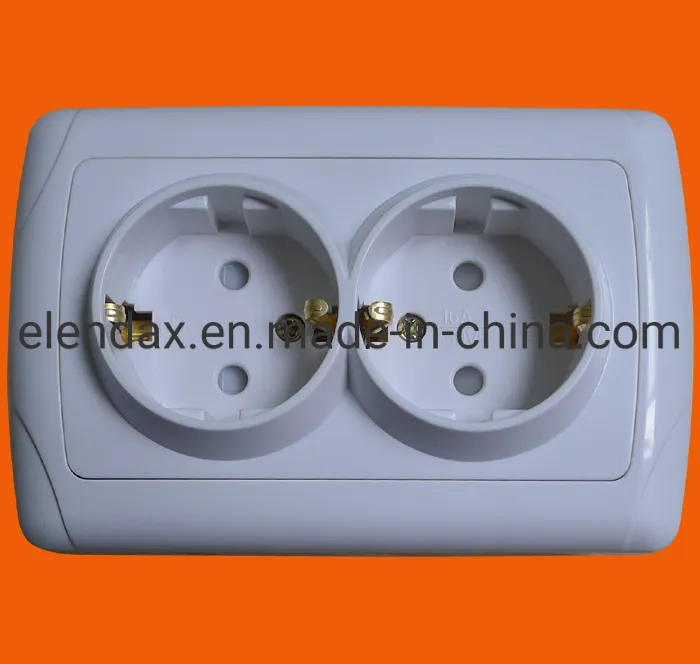 Европейская двойная настенная электрическая розетка для скрытого монтажа, 10/16 А (F3210)