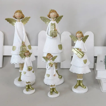 Wholesale Cute Christmas Angel Statue Set for Home Decoration