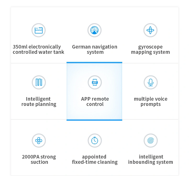 Sweeping Robot 6 Sweep Modes; Super Suction 2000PA; APP Remote Control Technology