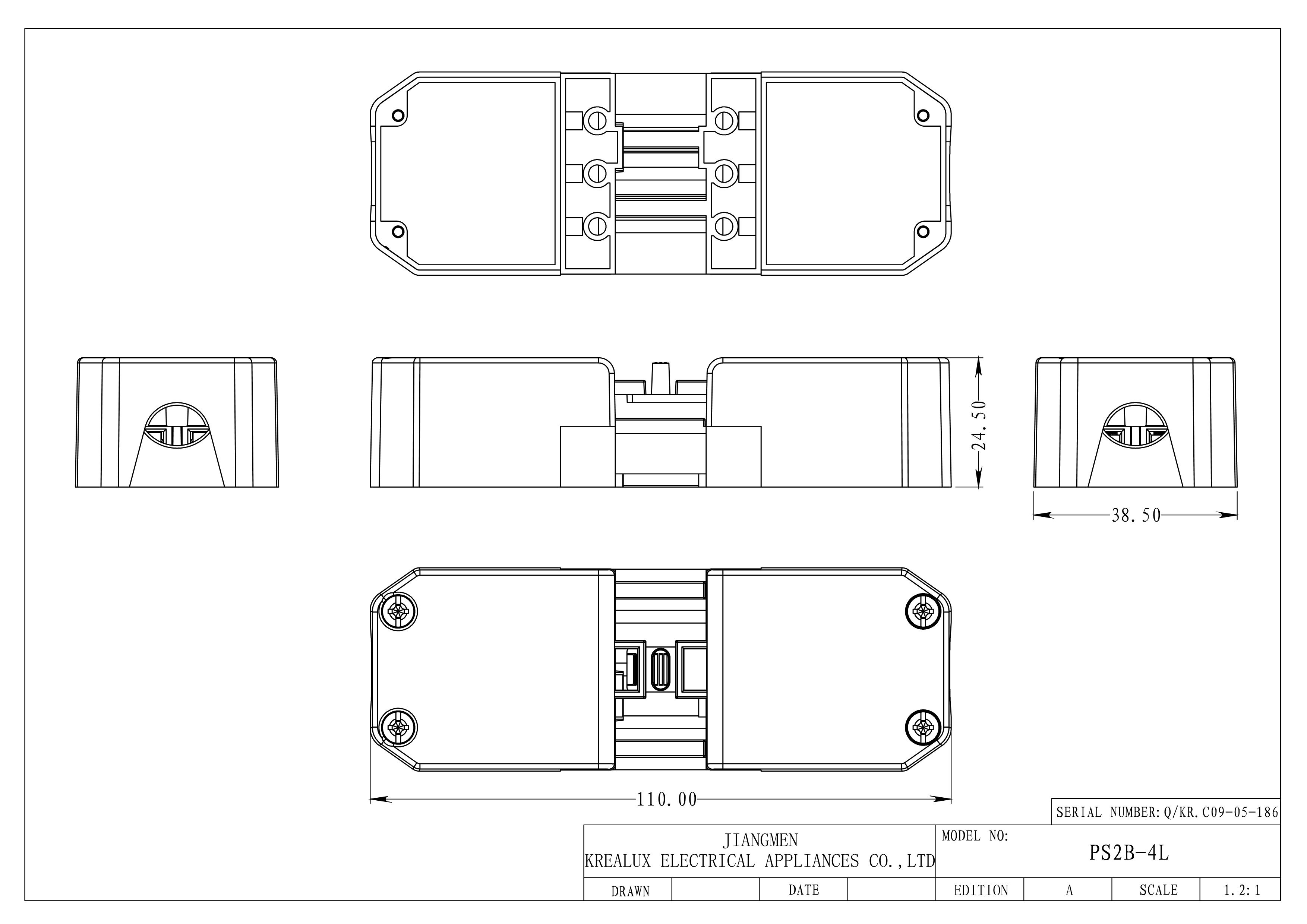 4 Poles Multipolar Pluggable Wire Connectors