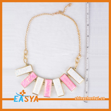 Meaningful Rectangle Shinning Pink Necklace
