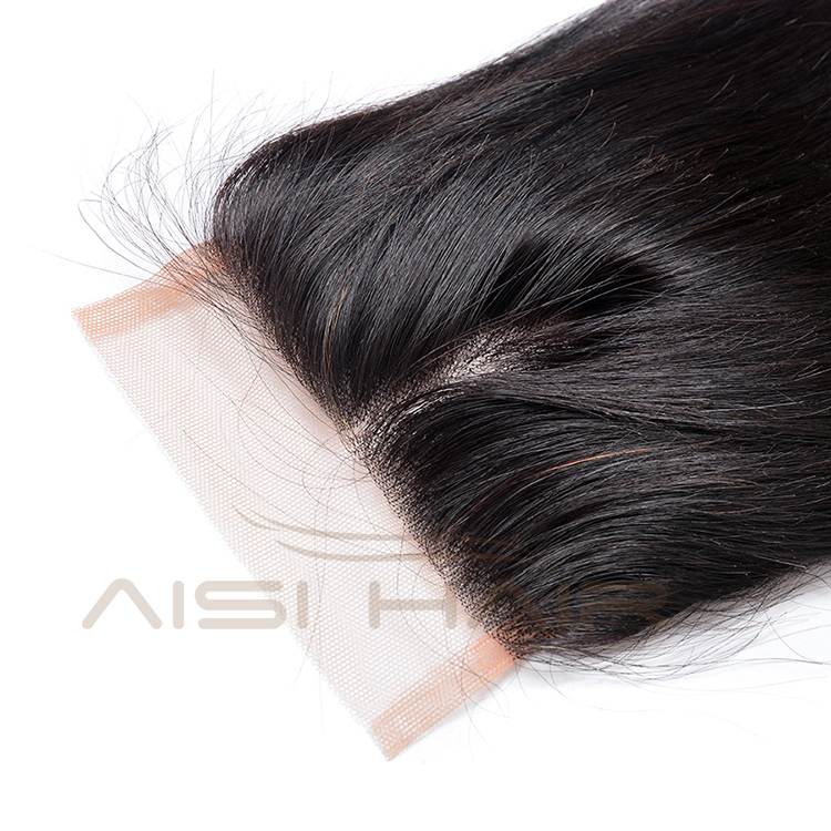 Aisi Hair High Quality 14 Inch Long Silky Straight Wave 4X4 Lace Closure Brazilian Human Hair Extension For Women