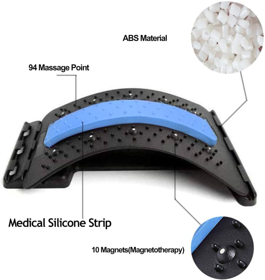 nova maca de massagem magnética de postura de arco ajustável para alívio da dor.