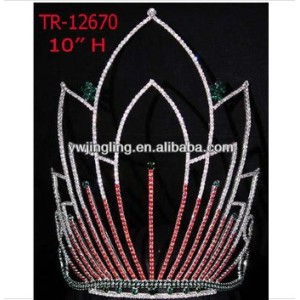 Wholesale Red And Green Rhinestone Pageant Crowns