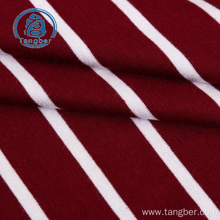 New design striped jersey knit rayon spandex fabric