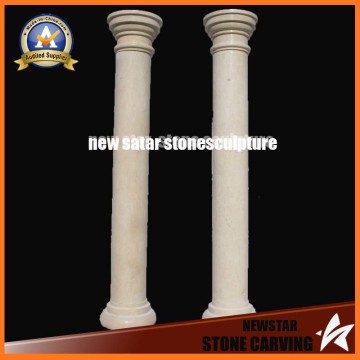 Garden Decorated Egyptain Beige Carved Marble Pillars