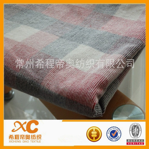 Checked print corduroy fabric for table cloths