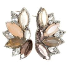 Suparstars' crystal stud earrings with silver plating