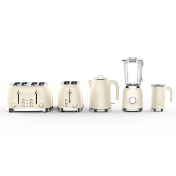 Retro Glass Blender and Kettle Sets - Stainless Steel Electric Kettle and Toaster Set