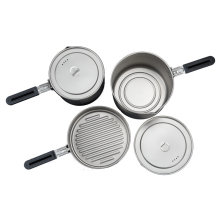 Outdoor pure titanium frying pan