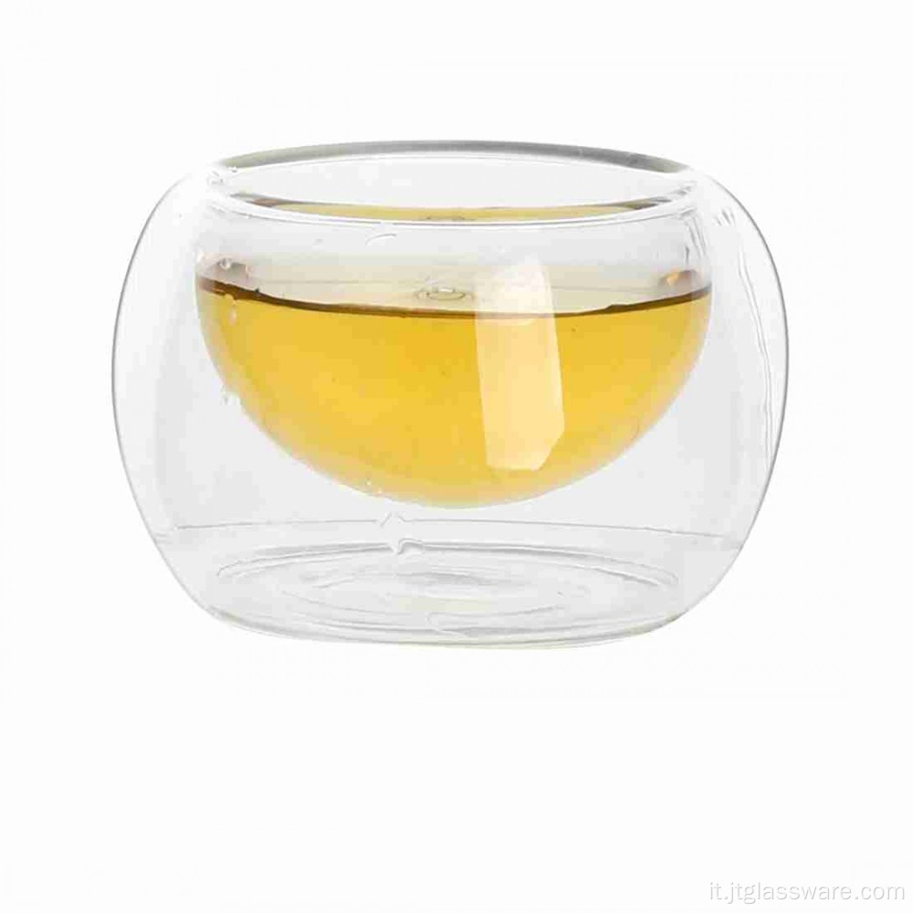 Tazza da tè in vetro isolante piccola