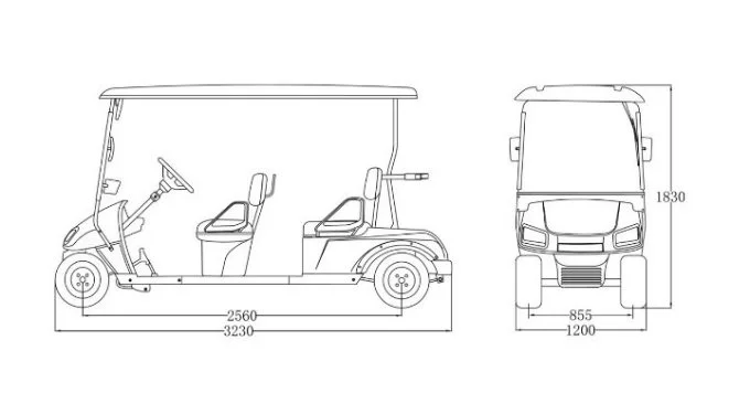 Zhongyi 4 Seats off Road Battery Powered Classic Shuttle Electric Sightseeing Golf Car