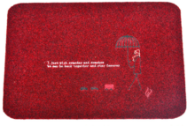 Embroidery style velour door mat logo entrance mat
