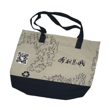 Long Handled Eco Cotton Canvas Tote Shoulder Bag
