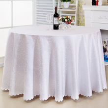Customizable Simple White Damask and Jacquard Tablecloths in 200 CM Size