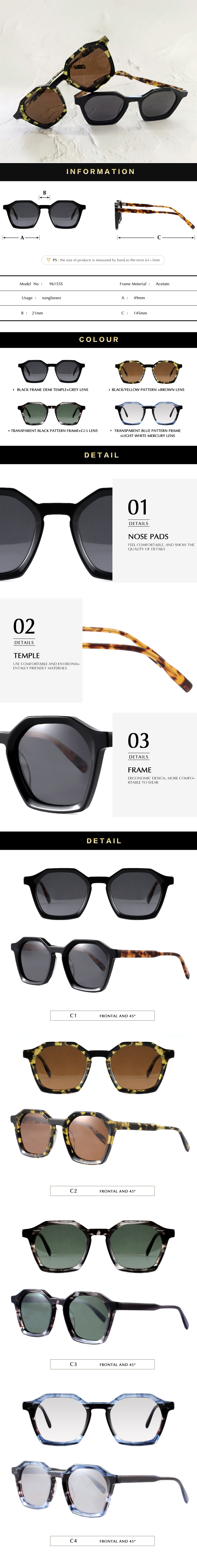 luxury acetate sunglasses