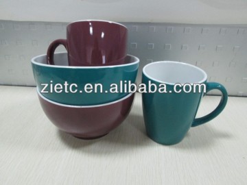 ceramic dinner set with assorted color for promotional gift