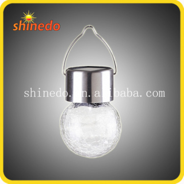 solar hanging crackle glass ball led light