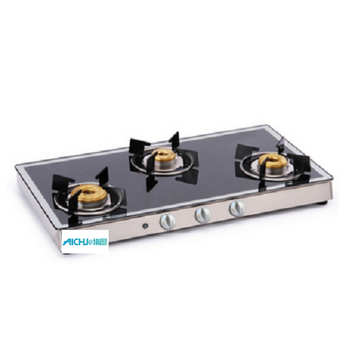 3 Burner Gas Stove Mirror Auto Illumination