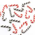 100pcs Mini Miniature Stripe Clay Christmas Cane Candy For Chris tams Party Embellishments