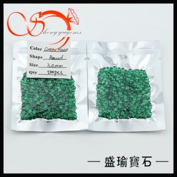 emerald green nano round cut nano 3mm nano SNANO0016