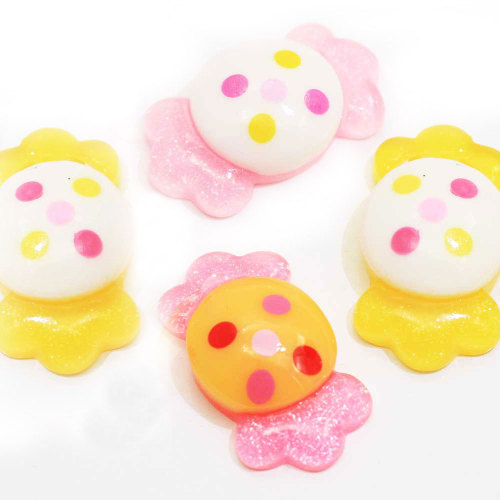 Kawaii Candy Shaped Flat Back Beads Handmade Craftwork Ornaments Beads Charms Girls Bedroom Decor Spacer Cabochon