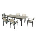 7pc aluminum plastic extension dining set