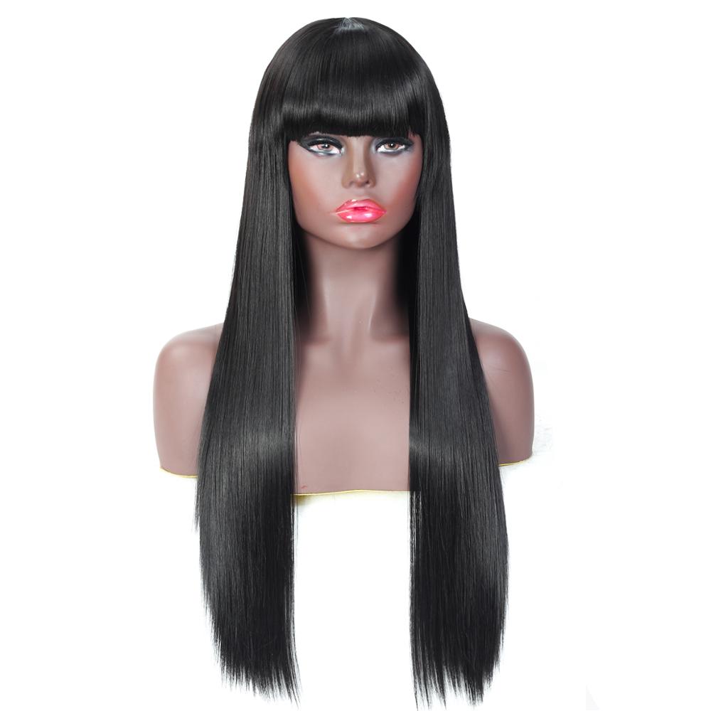 MYZER straight hair cheap artificial wig, synthetic wig supplier, 26-inch artificial wig in various colors (cream color)