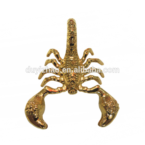 Stainless Steel Mens Mini Gold Scorpion Charm Pendant