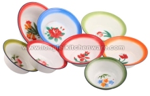 Enamel Deep Basin Decorated