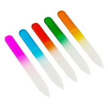 9CM Gradient Handle Crystal Nail File - Double Sided Mini Glass Nail File