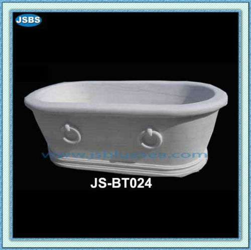 Custom Deep Solid White Marble Small Bathtub Sizes